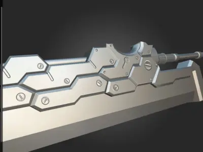 Cyber Cleaver Low-poly 3D model