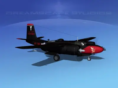 Douglas B-26B Invader V05 USAF 3D model