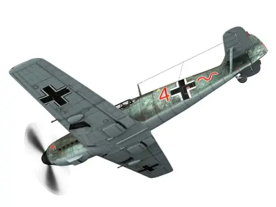 Messerschmitt - BF-109 E - Red 4 3D model
