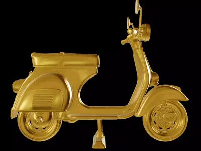 Retro Scooter Vespa Style 3D Print Model 3D print model