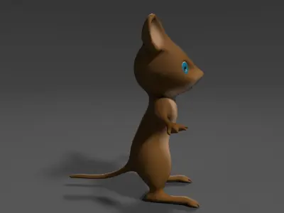 Standing Mouse Character Free low-poly 3D model