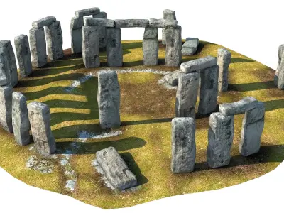 Stonehenge in england Low-poly 3D model