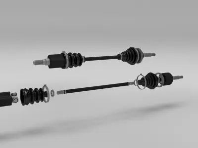 Exploded Half Axle 3D model