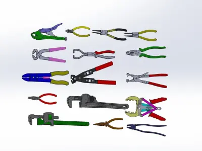 Pliers set of 3D model