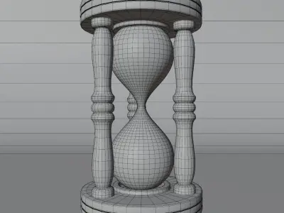 Old Hourglass-wooden Hourglass with sand 3D model