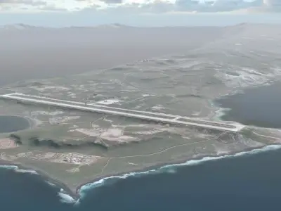 Island Naval Base Low-poly 3D model