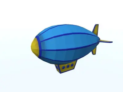 Low Poly Zeppelin Free low-poly 3D model