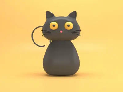 black cat 3d model 3D model