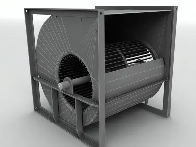 Industrial Fan Low-poly 3D model