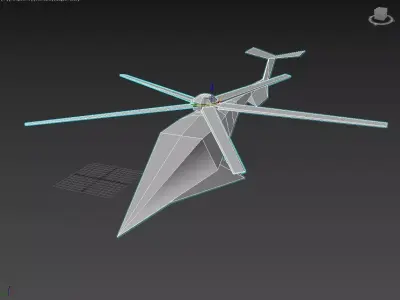 Sci-fi helicopter Free low-poly 3D model