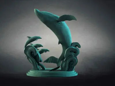 Protect the environment marine whale sculpture  3D model