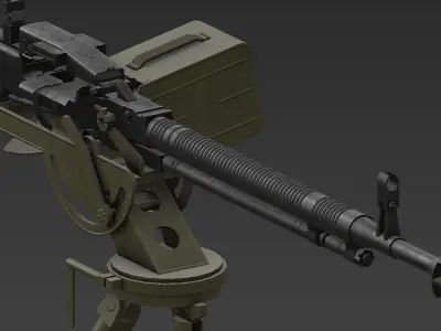 DSHK gun Low-poly 3D model