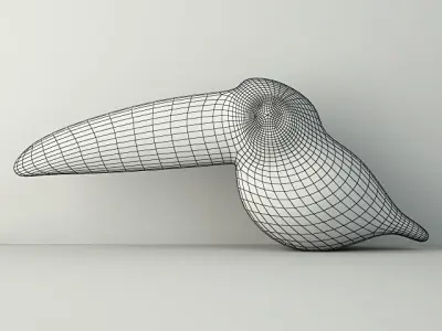 Vintage Paper Mache Tucan 3D model