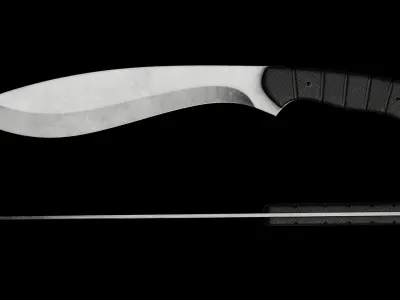 GAME READY KUKRI KNIFE PBR RIGGED Free low-poly 3D model