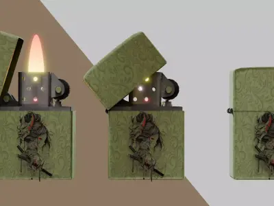 Zippo lighter model Low-poly 3D model