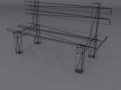 Bench 3d model wooden 3D model