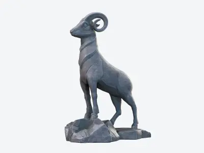 Goat Sculpture Low-poly 3D model