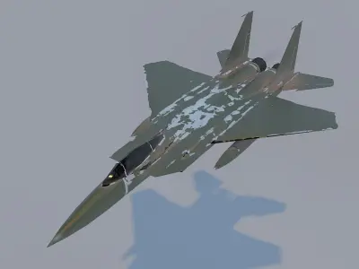 Military Fighter Plane Low-poly 3D model