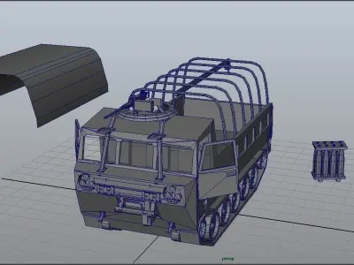 Cargo carrier M548 low-poly model Low-poly 3D model