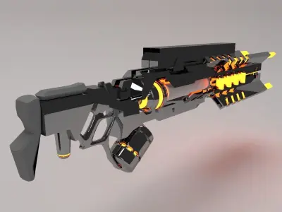 3D Future gun sci-fi weapon 3D model