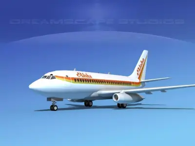 Boeing 737-100 Aloha 3D model