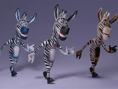 Toon Humanoid Zebra Free 3D model