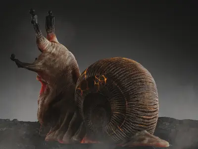 Dark Fantasy Snail Low-poly 3D model