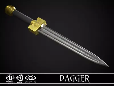 Dagger A4 Low-poly 3D model