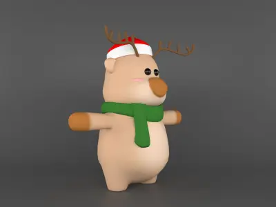 reindeer cartoon model 3D model