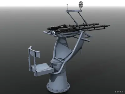 MG34 Zwillingsockel36 B Low-poly 3D model