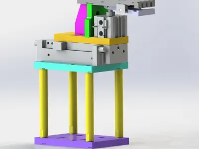 Clamping jaw mechanism Low-poly 3D model