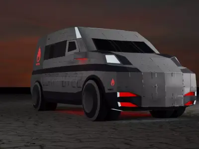 Space Car Low Poly Free low-poly 3D model