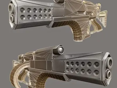 Futuristic Weapon Concept Low Poly Version Low-poly 3D model
