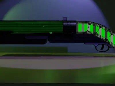 shotgun gun with lights Free low-poly 3D model