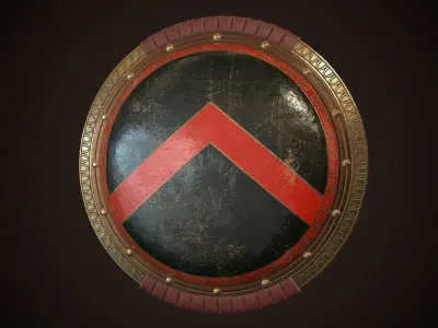 Hoplite Shield Sparta 3 Low-poly 3D model