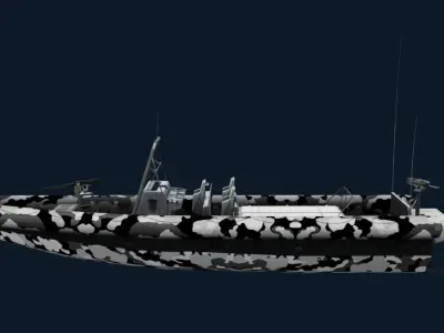 Navy Patrolling Boat Low-poly 3D model