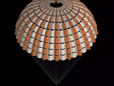 High quality 3D model parachute 3D model