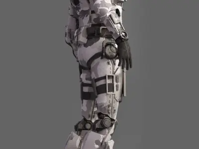 S-Soldier futuristic suit for sci fi video game 3D model