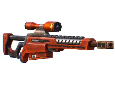 LowPoly Cartoon Sci-Fi Sniper Rifle Future Low-poly 3D model