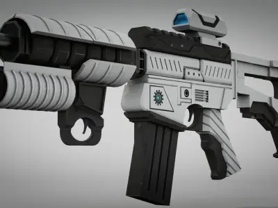 Sci-fi Weapon Rifle Low-poly 3D model