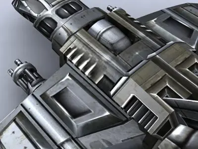 3DRT - Sci-Fi Gunship 4 Low-poly 3D model