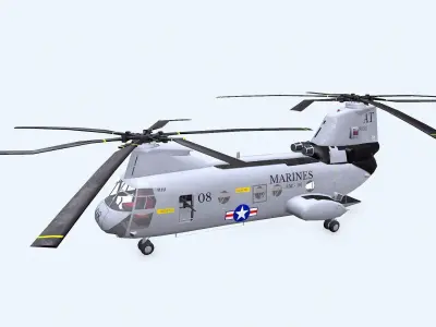 Boeing Vertol CH-46 Sea Knight Low-poly PBR Low-poly 3D model