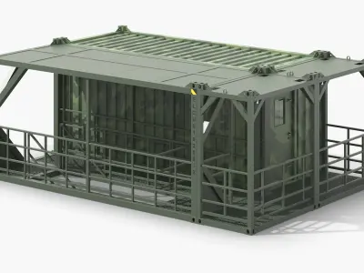 Portable Military Shelter Container Structure 3D model
