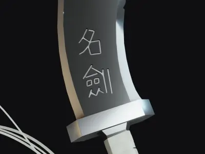 Stylized Chinese Dao Sword Low-poly 3D model