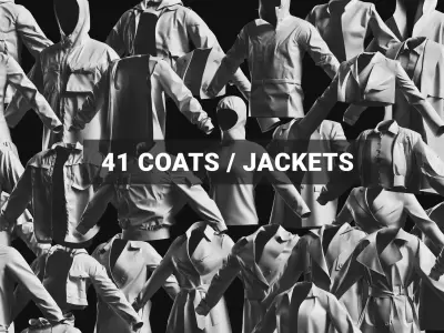 Basemesh Coat Jacket Collection 3D model