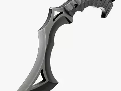 Tactical kukri knife Low-poly 3D model