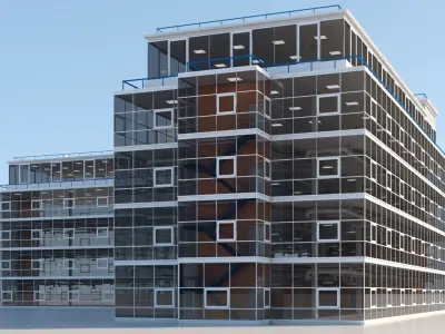 Office Building Interior and Exterior 102 3D model