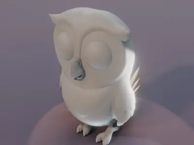 Cartoon Owl Rigged Base Mesh 3D Model Low-poly 3D model