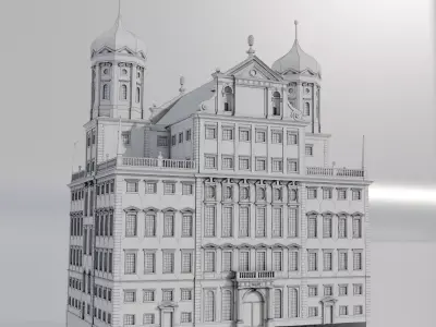 Renaissance City Hall Augsburg Low-poly 3D model
