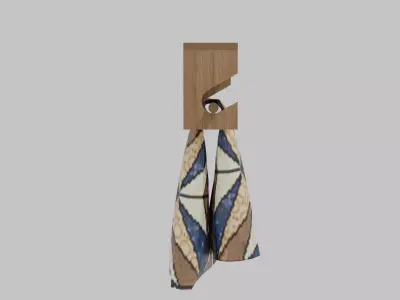 Rustic Wall Mounted Quilt Rack with Quilt Free low-poly 3D model